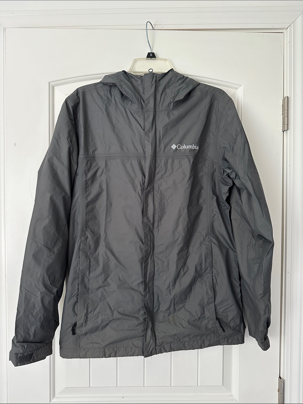 Columbia Men's Watertight Dark Gray Hooded Rain Jacket